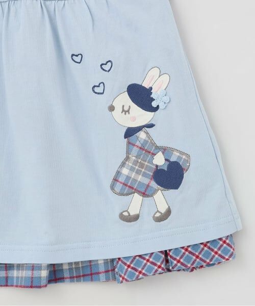 KP / ケーピー ミニ丈・ひざ丈ワンピース | 【リバーシブル】 mimiちゃんチェック×天竺 ジャンパースカート | 詳細10