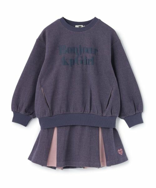 KP / ケーピー その他トップス | ロゴトレーナー×リボン刺しゅう スカパン セットアップ（紺）