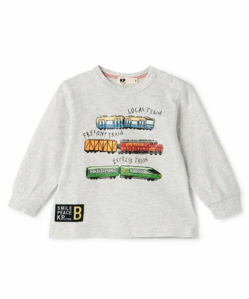 KP / ケーピー Tシャツ | 【GOOD PRICE】 電車プリント長袖Tシャツ(オートミール)