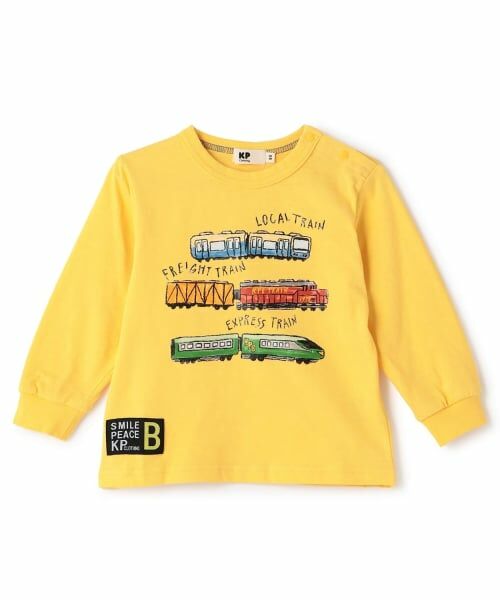 KP / ケーピー Tシャツ | 【GOOD PRICE】 電車プリント長袖Tシャツ(黄)