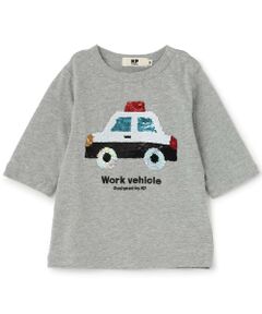 KP / ケーピー Tシャツ | 色が変わる 働く車 スパンコール 7分袖Tシャツ