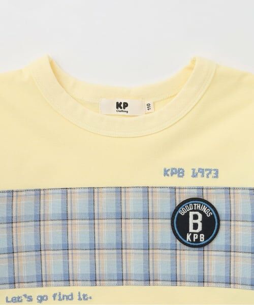 KP / ケーピー Tシャツ | 【吸水速乾】先染チェック 重ね着風 7分袖Tシャツ | 詳細2