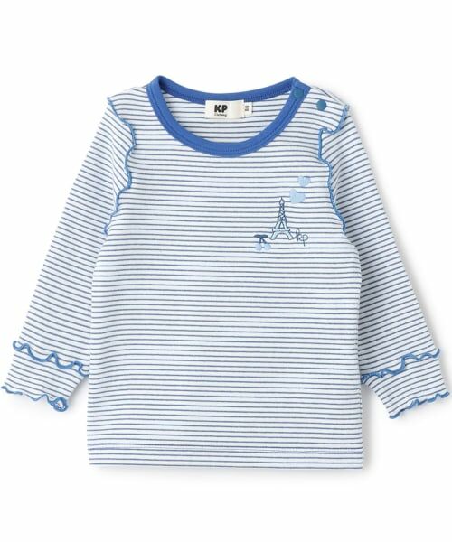 KP / ケーピー Tシャツ | フライスボーダー長袖Tシャツ(ブルー)