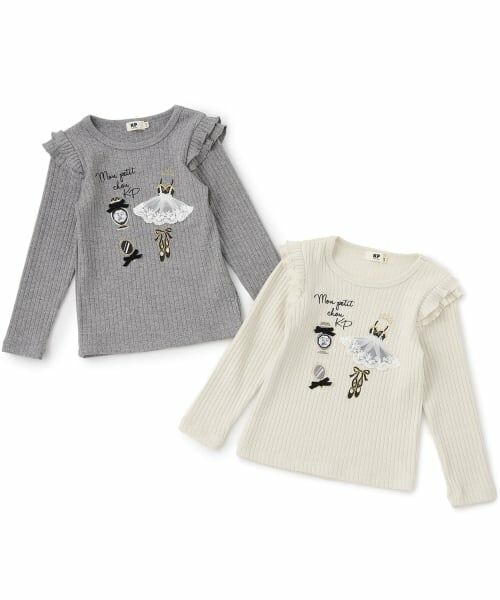 KP / ケーピー Tシャツ | ラメリブテレコ 長袖Tシャツ | 詳細8