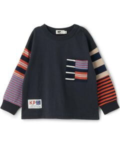 KP / ケーピー Tシャツ | 天竺×天竺ボーダー 長袖Tシャツ