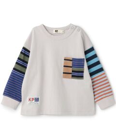 KP / ケーピー Tシャツ | 天竺×天竺ボーダー 長袖Tシャツ