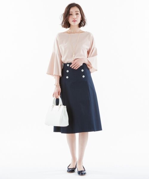 セール 小倉優子さん番組着用 洗える C Lyoギャバストレッチ マリンスカート ミニ ひざ丈スカート 組曲 クミキョク ファッション通販 タカシマヤファッションスクエア