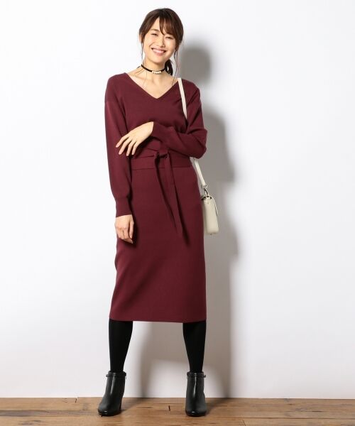 セール 共布ベルト付 洗える ベルトコンビ セットアップ ワンピース ロング マキシ丈ワンピース 組曲 クミキョク ファッション通販 タカシマヤファッションスクエア