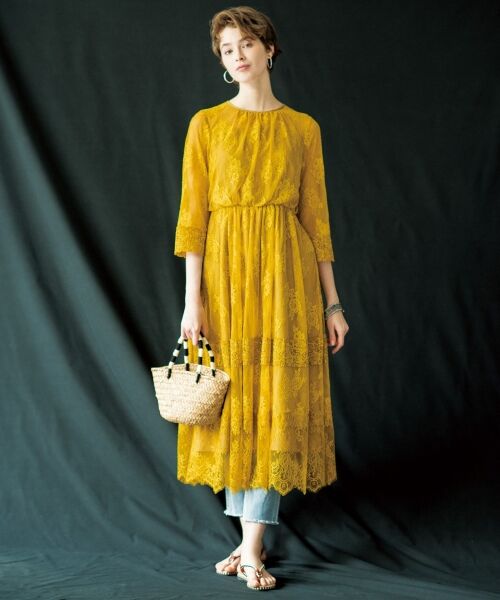 セール 新色追加 総レースロング ドレス ドレス 組曲 クミキョク ファッション通販 タカシマヤファッションスクエア
