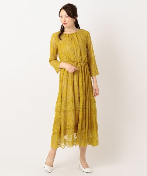 セール 新色追加 総レースロング ドレス ドレス 組曲 クミキョク ファッション通販 タカシマヤファッションスクエア