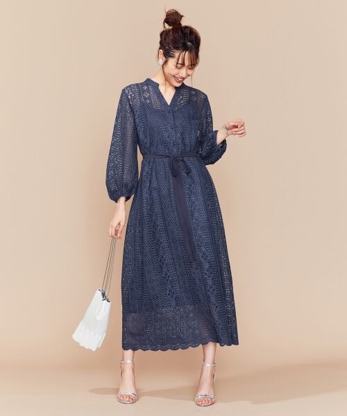 セール Prier 前あきレースロングワンピース ドレス ドレス 組曲 クミキョク ファッション通販 タカシマヤファッションスクエア