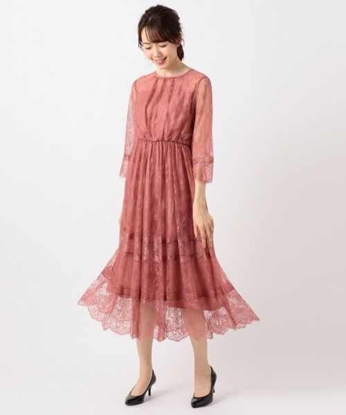 セール Prier 総レースロング ワンピース ドレス 組曲 クミキョク ファッション通販 タカシマヤファッションスクエア