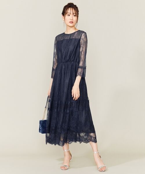セール Prier 総レースロング ワンピース ドレス 組曲 クミキョク ファッション通販 タカシマヤファッションスクエア