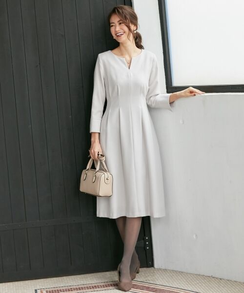 セール 10周年web限定 ウールソフトジョーゼット ワンピース ミニ丈 ひざ丈ワンピース 組曲 クミキョク ファッション通販 タカシマヤファッションスクエア