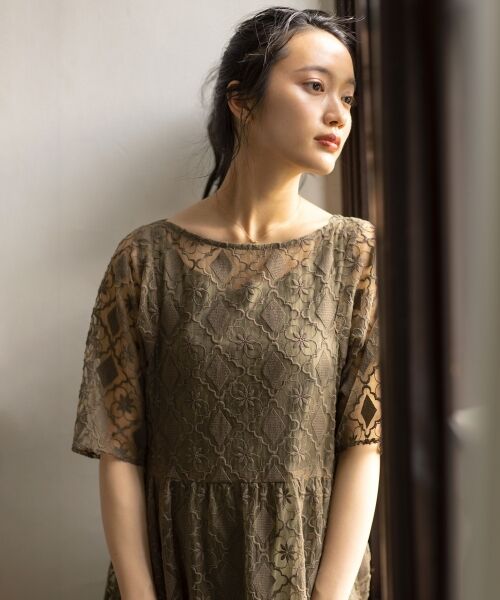 セール Rythme Kumikyoku モロカンシアレース ドレス ミニ丈 ひざ丈ワンピース 組曲 クミキョク ファッション通販 タカシマヤファッションスクエア