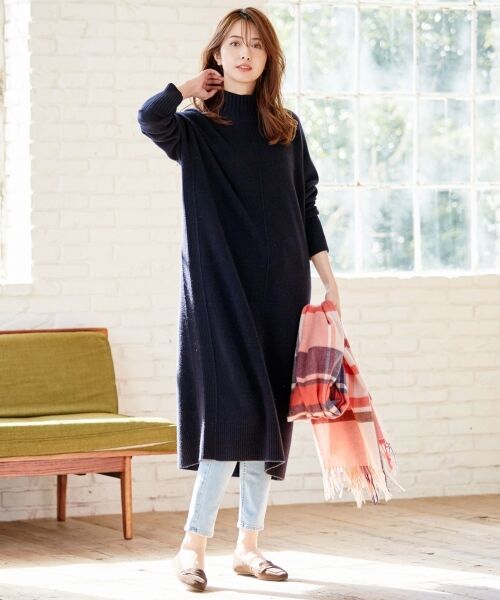 セール Oggi Jp掲載 ウールカシミヤ ハイネック ニットワンピース ロング マキシ丈ワンピース 組曲 クミキョク ファッション通販 タカシマヤファッションスクエア