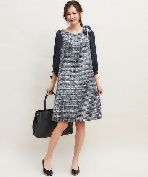 Very3月号掲載 ラメループモールツイード ワンピース ロング マキシ丈ワンピース 組曲 クミキョク ファッション通販 タカシマヤファッションスクエア