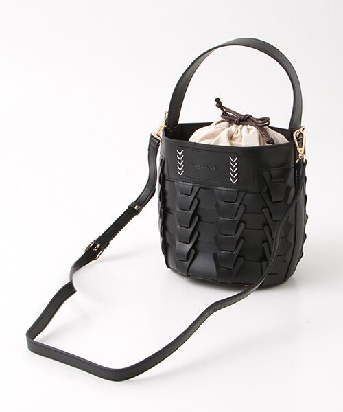 【veganview】v piece mesh bucket bag