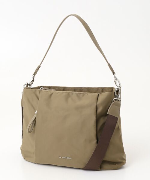 LA BAGAGERIE / ラ バガジェリー ショルダーバッグ | 多収納ナイロン2WAYショルダー（グレージュ）