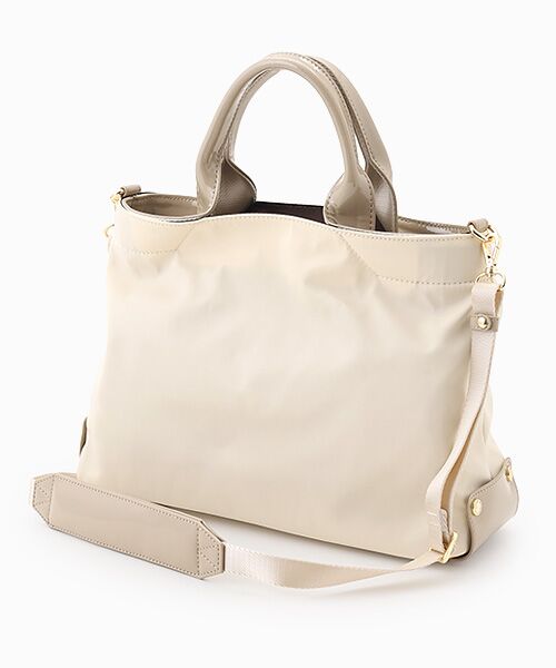 LA BAGAGERIE / ラ バガジェリー トートバッグ | ツイルナイロン×エナメル 2WAYトートバッグ Sサイズ（アイボリー）