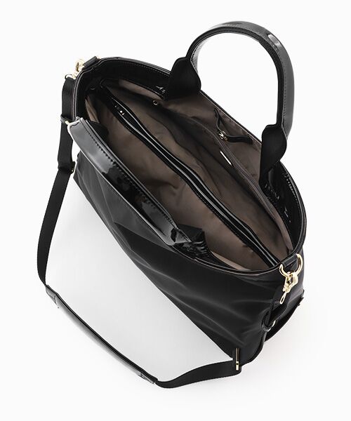 LA BAGAGERIE / ラ バガジェリー トートバッグ | ツイルナイロン×エナメル 2WAYトートバッグ Mサイズ | 詳細5