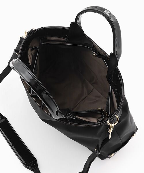 LA BAGAGERIE / ラ バガジェリー トートバッグ | ツイルナイロン×エナメル 2WAYトートバッグ Mサイズ | 詳細6