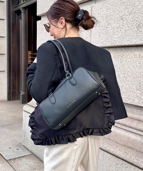 LA BAGAGERIE / ラ バガジェリー エコバッグ | LA BAGAGERIE×chiyo ポーチ付きフリルエコバッグ | 詳細4