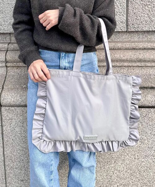 LA BAGAGERIE / ラ バガジェリー エコバッグ | LA BAGAGERIE×chiyo ポーチ付きフリルエコバッグ | 詳細15