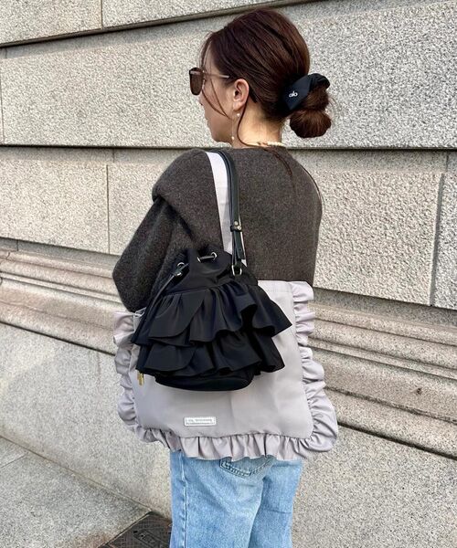 LA BAGAGERIE / ラ バガジェリー エコバッグ | LA BAGAGERIE×chiyo ポーチ付きフリルエコバッグ | 詳細16