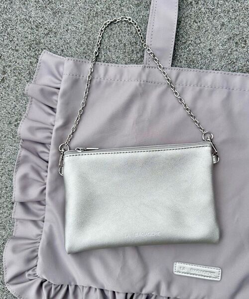 LA BAGAGERIE / ラ バガジェリー エコバッグ | LA BAGAGERIE×chiyo ポーチ付きフリルエコバッグ | 詳細20