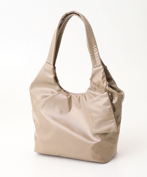 LA BAGAGERIE / ラ バガジェリー トートバッグ | ポーチ付きエナメルトート Mサイズ（グレージュ）