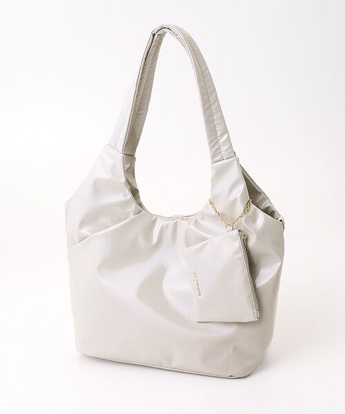 LA BAGAGERIE / ラ バガジェリー トートバッグ | ポーチ付きエナメルトート Mサイズ（アイボリー）