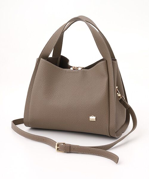 LA BAGAGERIE / ラ バガジェリー ハンドバッグ | ソフトシュリンク2WAYハンドバッグ small（グレージュ）