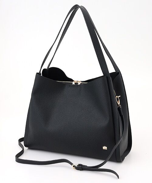 LA BAGAGERIE / ラ バガジェリー ハンドバッグ | ソフトシュリンク2WAYハンドバッグ large（ブラック）