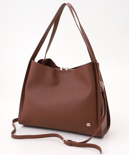 LA BAGAGERIE / ラ バガジェリー ハンドバッグ | ソフトシュリンク2WAYハンドバッグ large（ブラウン）