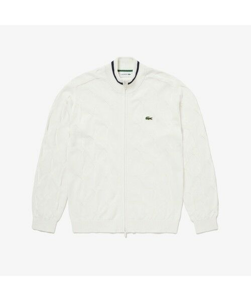 LACOSTE / ラコステ ニット・セーター | 変形ケーブルジップアップコットンニットテニスカーディガン | 詳細11