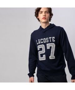 LACOSTE / ラコステ ニット・セーター | ナンバリング入りリネン×ウールブレンドニットパーカ