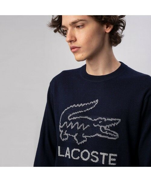 LACOSTE / ラコステ ニット・セーター | ネーム＆ロゴジャカードクルーネックサマーニットプルオーバー | 詳細6