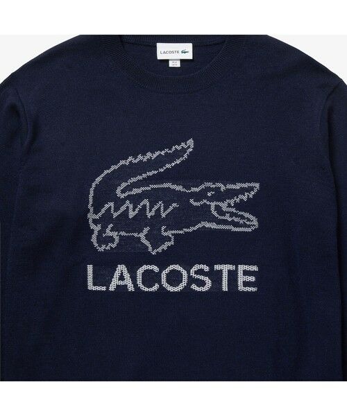 LACOSTE / ラコステ ニット・セーター | ネーム＆ロゴジャカードクルーネックサマーニットプルオーバー | 詳細8