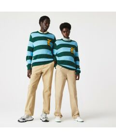 LACOSTE L!VE アルパカブレンドボーダーニットセーター