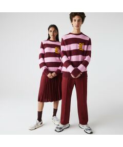 LACOSTE L!VE アルパカブレンドボーダーニットセーター