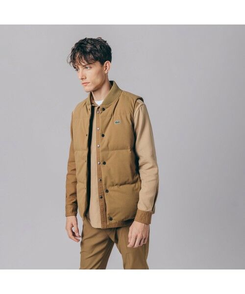 筋メダル」 LACOSTE (52/5) ダウン80% ダウンベスト フルジップ