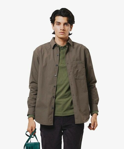 LACOSTE / ラコステ シャツ・ブラウス | 撥水リサイクルナイロンアウターシャツ(ダークブラウン)
