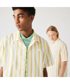 LACOSTE L!VE ダブルストライプオープンネックシャツ