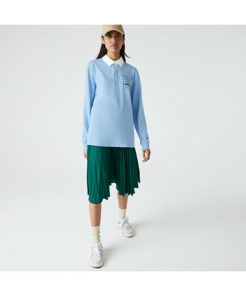 LACOSTE L!VE ネームプリントラガーシャツ