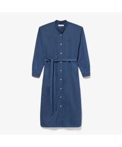 LACOSTE / ラコステ ミニ丈・ひざ丈ワンピース | インディゴライクニットシャツドレス