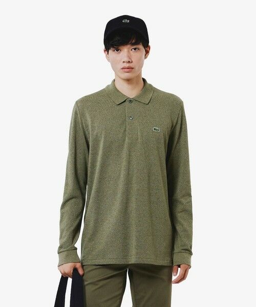 LACOSTE/ラコステ 長袖 リブ メランジカラ-ポロシャツ L1313 (杢・長袖) オリーブ 4(日本サイズL) LACOSTE/ラコステ 長袖 リブ メランジカラ-ポロシャツ L1313 (杢・長袖) オリーブ 4(日本サイズL)