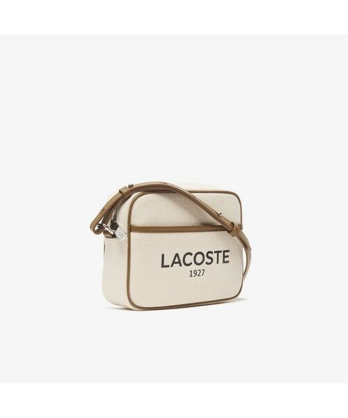 LACOSTE ヘリテージキャンバス コットンキャンバスショルダーバッグ-