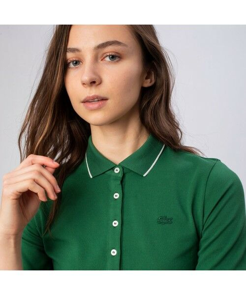 LACOSTE 裾リブ付き半袖ポロシャツ