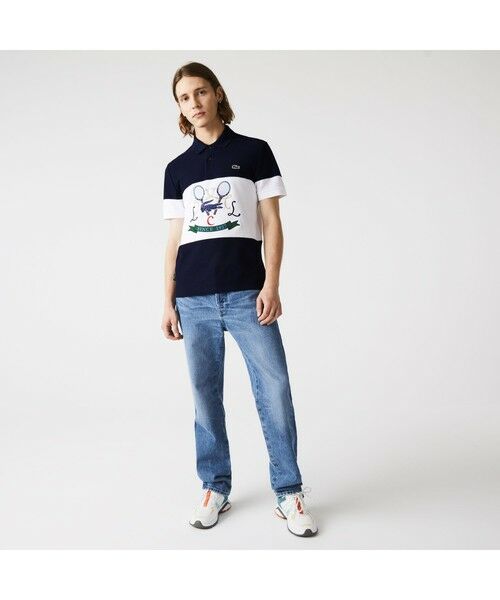 LACOSTE / ラコステ ポロシャツ | バイカラーパネルボーダーポロシャツ | 詳細1